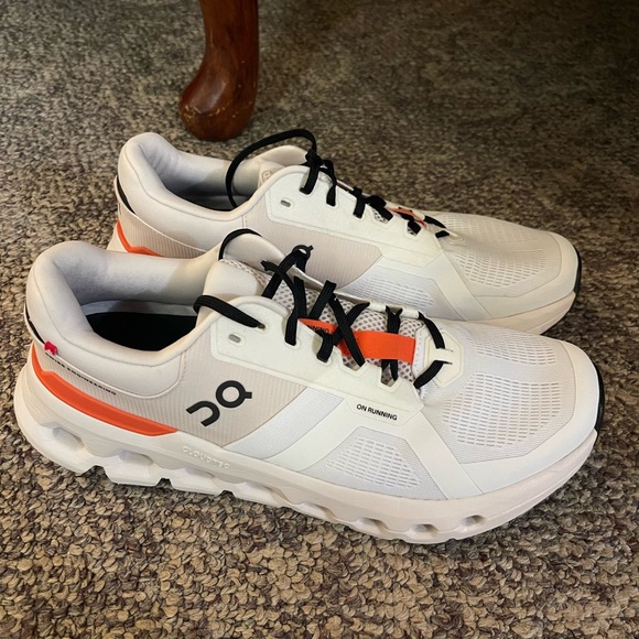 On Running Sneakers in White and Orange - Picture 1 of 2